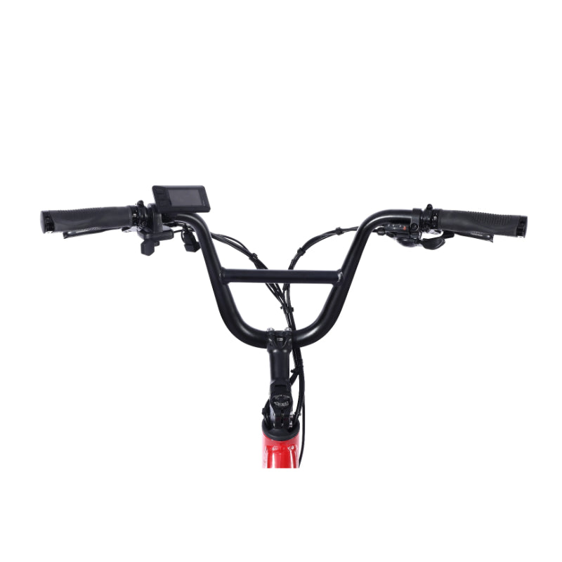 VAMOS Amigo 350W 36V Electric Bike Red Handlebar View