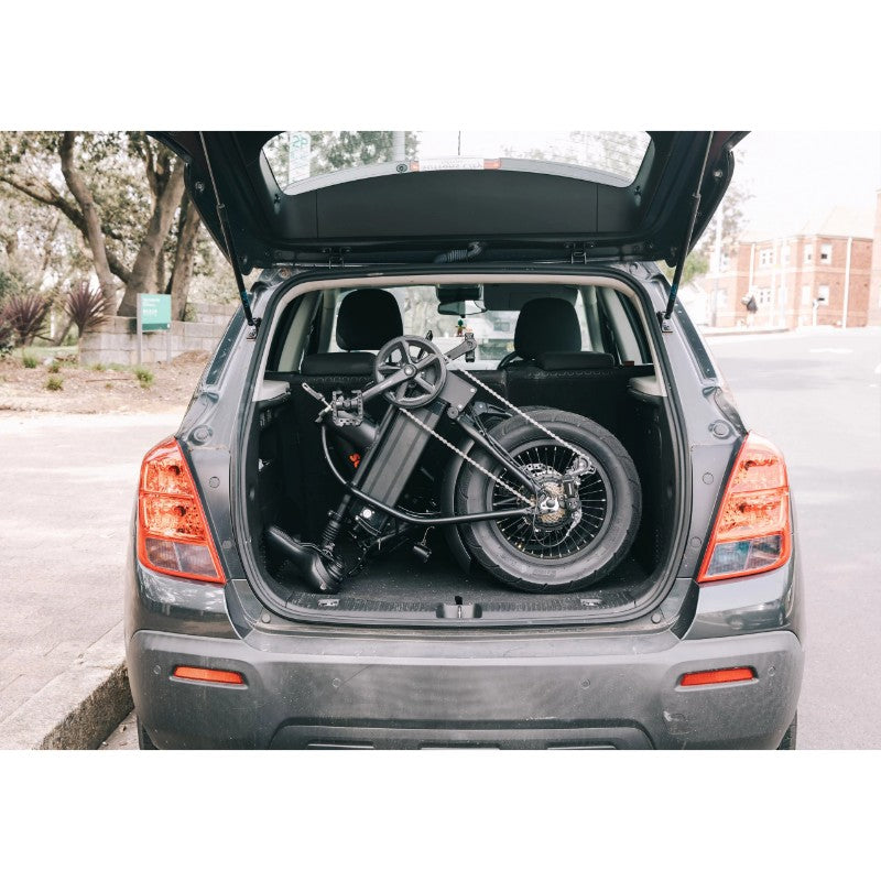 VAMOS El Doblez 350W 36V Electric Bike Folded in Car View