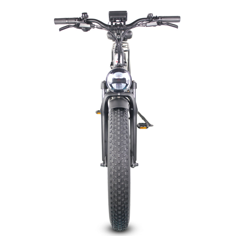 VAMOS El Hefe 500W 48V 2Ah Electric Bike in Black Front View