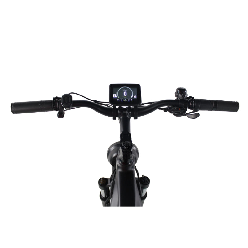 VAMOS El Hefe 500W 48V 2Ah Electric Bike in Black Handlebar View