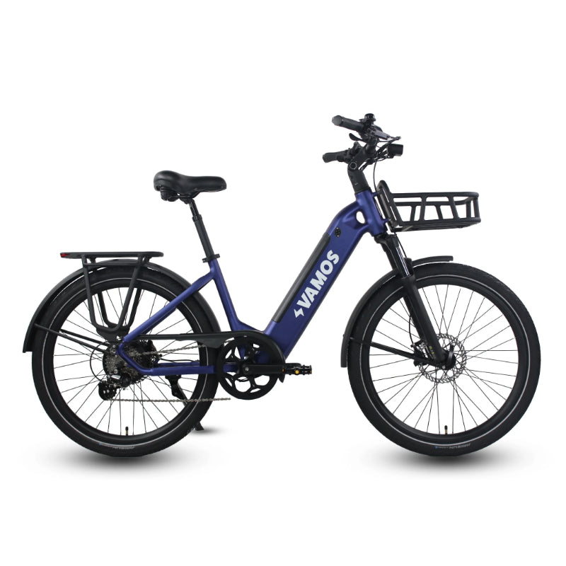 VAMOS El Rapido 500W 48V 15Ah Electric Bike Blue Right Side View