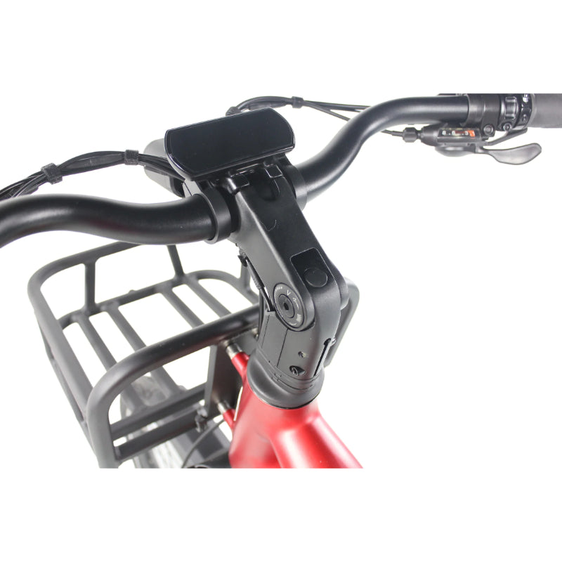 VAMOS El Rapido 500W 48V 15Ah Electric Bike Red Stem View