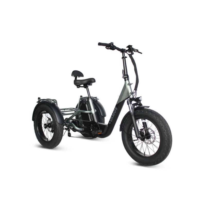 VAMOS Papa Grande Pro 500W 48V 20/25Ah Electric Bike Grey Black Front Side View