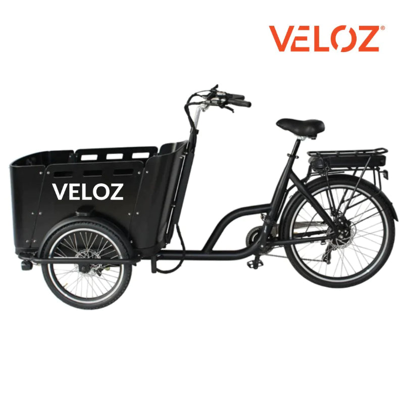 VELOZ JX350 350W 48V 13Ah Electric Cargo Trike Bike Left Side View