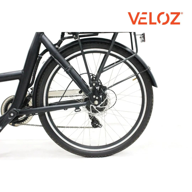 VELOZ JX350 350W 48V 13Ah Electric Cargo Trike Bike Rear Tyre View