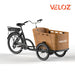 VELOZ JX350 350W 48V 13Ah Electric Cargo Trike Bike Wood Front Side View