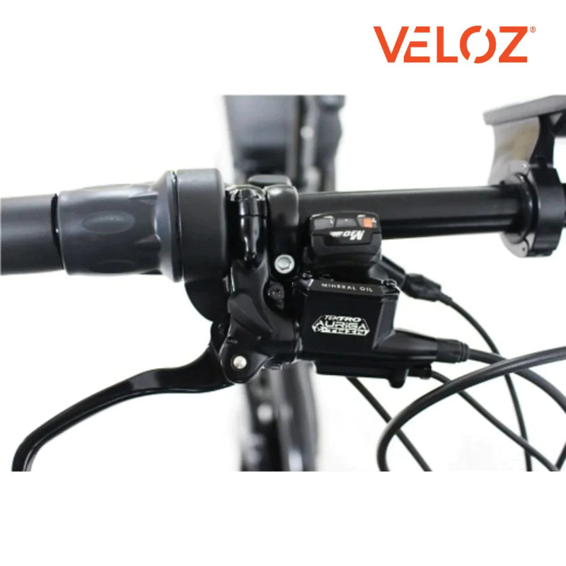 VELOZ JX500 500W48V 20Ah Electric Cargo Trike Bike in Black Left Grip Front View