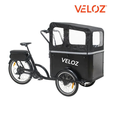 VELOZ JX500 500W48V 20Ah Electric Cargo Trike Bike in Black Right Side View