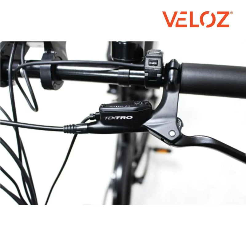 VELOZ JX500 500W48V 20Ah Electric Cargo Trike Bike in Black Right Grip Front View