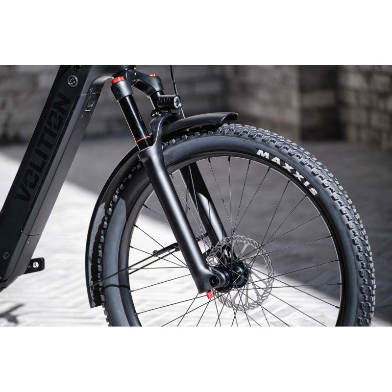 VOLITION Hugo Enviolo 840Wh 48V Electric Bike Black Front Tyre View