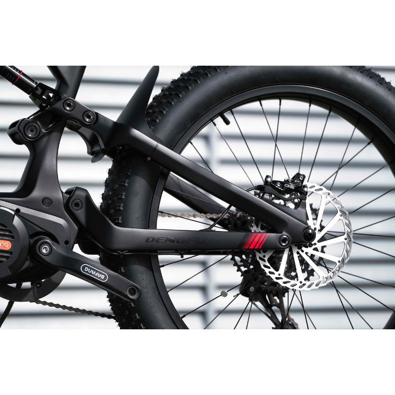 VOLITION Jumbo Performance 1500W Electric Bike Small in Matt Black Rear Tyre View