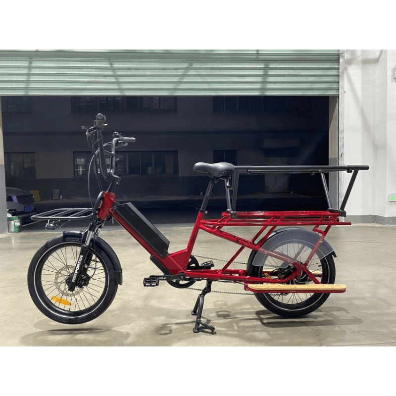 VYRON Liv-E 250-500W 48V 14Ah Electric Cargo Bike Red Side View