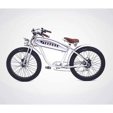 Vallkree The Drifter 250/500W 4V 15Ah Electric Bike Silver Bullet Gloss Left Side View