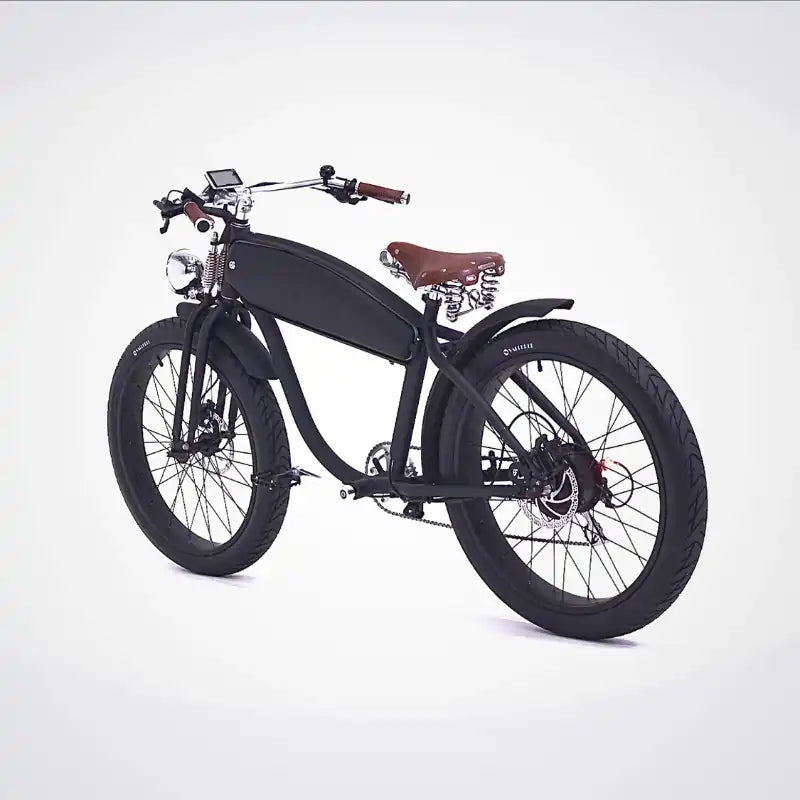 Vallkree The Drifter 250/500W 4V 15Ah Electric Bike Very Black Matte Rear Side View