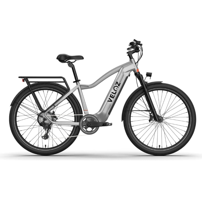 Veloz Discovery Pro 2024 Electric Bike Silver Side View