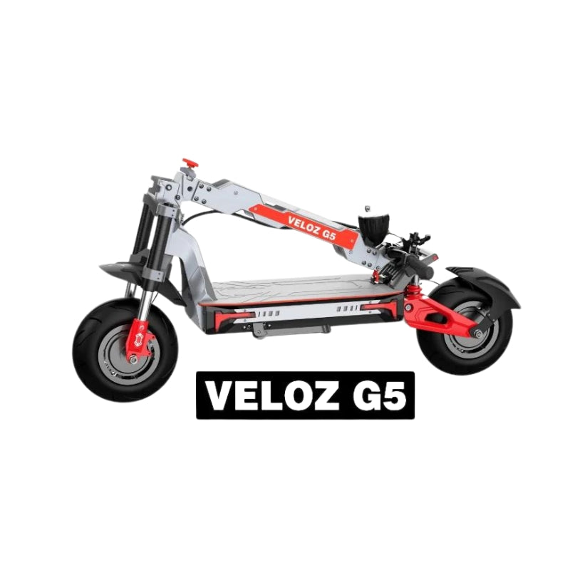 Veloz G5 5000W Peak Motor Speed Up to 120km/h 240km Range E-Scooter in White/Red