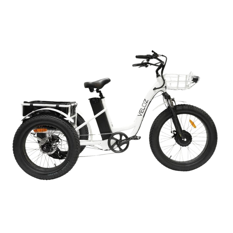 Veloz 2024 Grand-Prix 500W Motor 120km Autonomy 20Ah Samsung Battery 150+ Kilos Weight Trike E-Bike