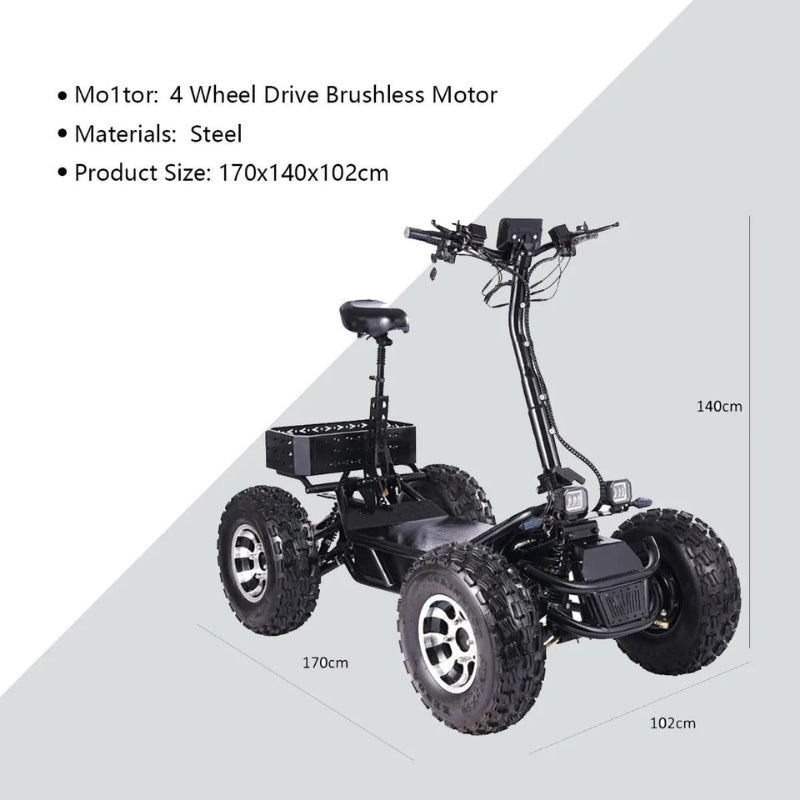 Veloz Terra Beast 8000W ATV Off Road E-Scooter in Black