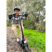 Veloz V1 Electric Scooter in Black with Child Riding