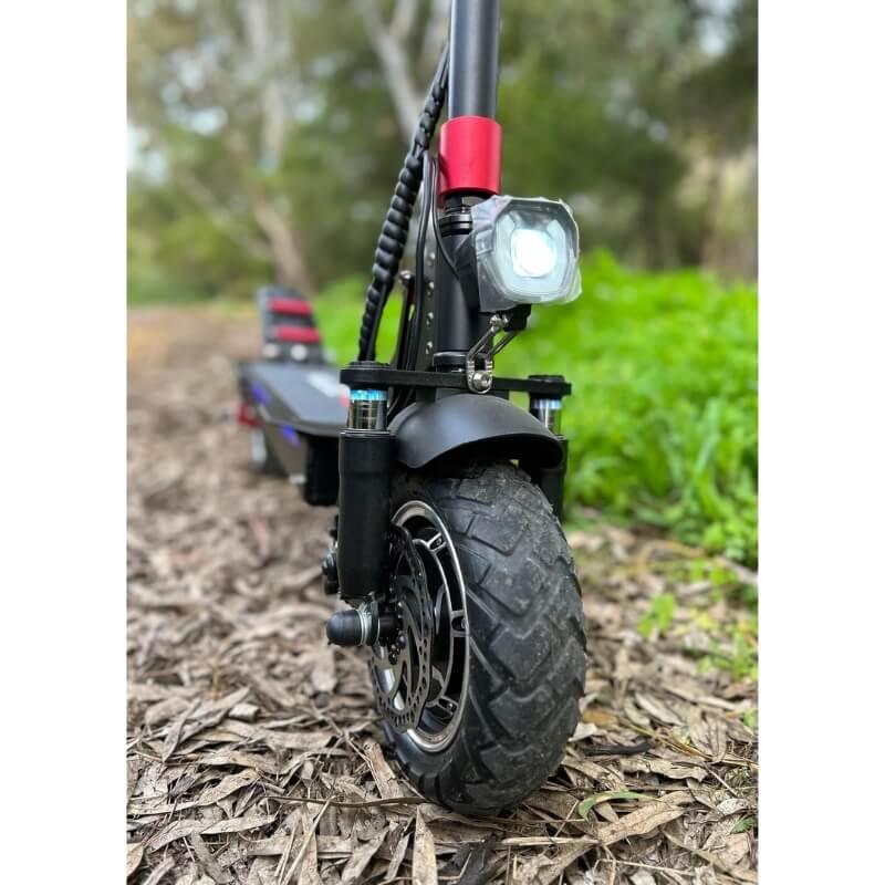 Veloz V2 2400W Keylock + Puncture Proof Tyres + App All Terrain Dual Motor E-Scooter in Black/Red