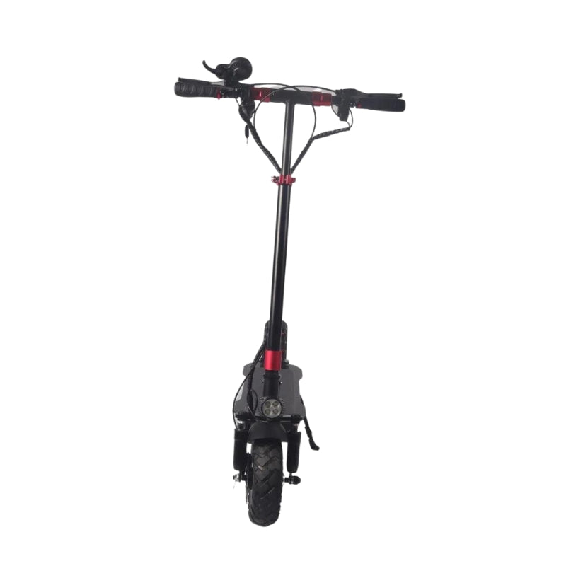 Veloz V2 2400W Keylock + Puncture Proof Tyres + App All Terrain Dual Motor E-Scooter in Black/Red