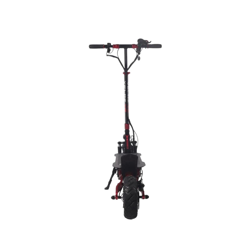 Veloz V2 2400W Keylock + Puncture Proof Tyres + App All Terrain Dual Motor E-Scooter in Black/Red