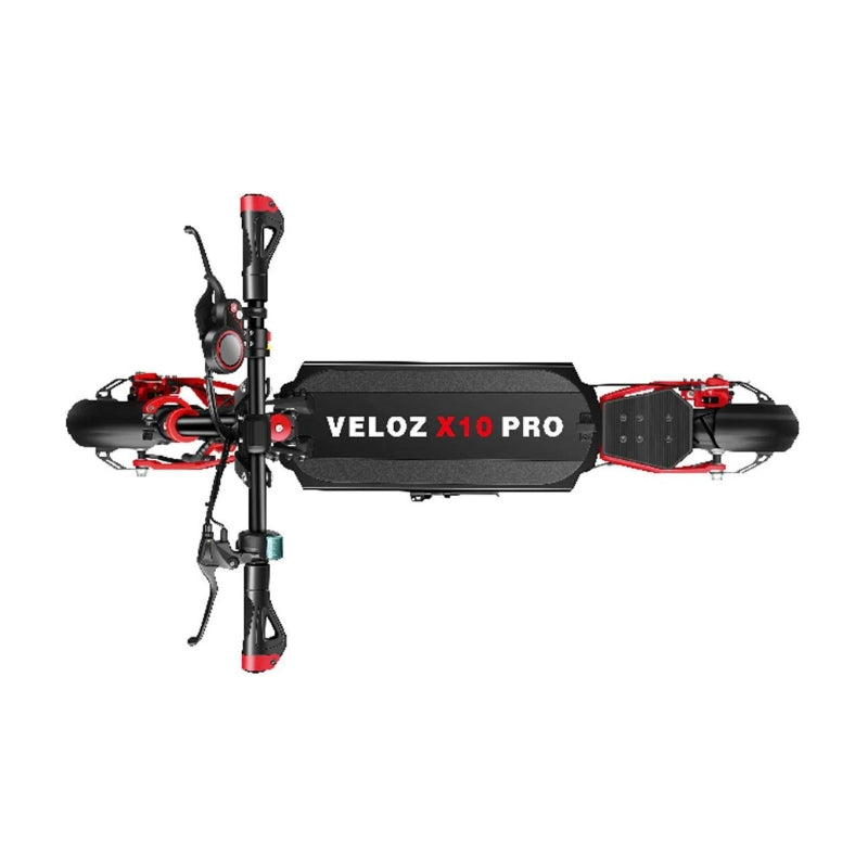 Veloz X10 Pro 2000W 70km/h Dual Motor E-Scooter in Black/Red