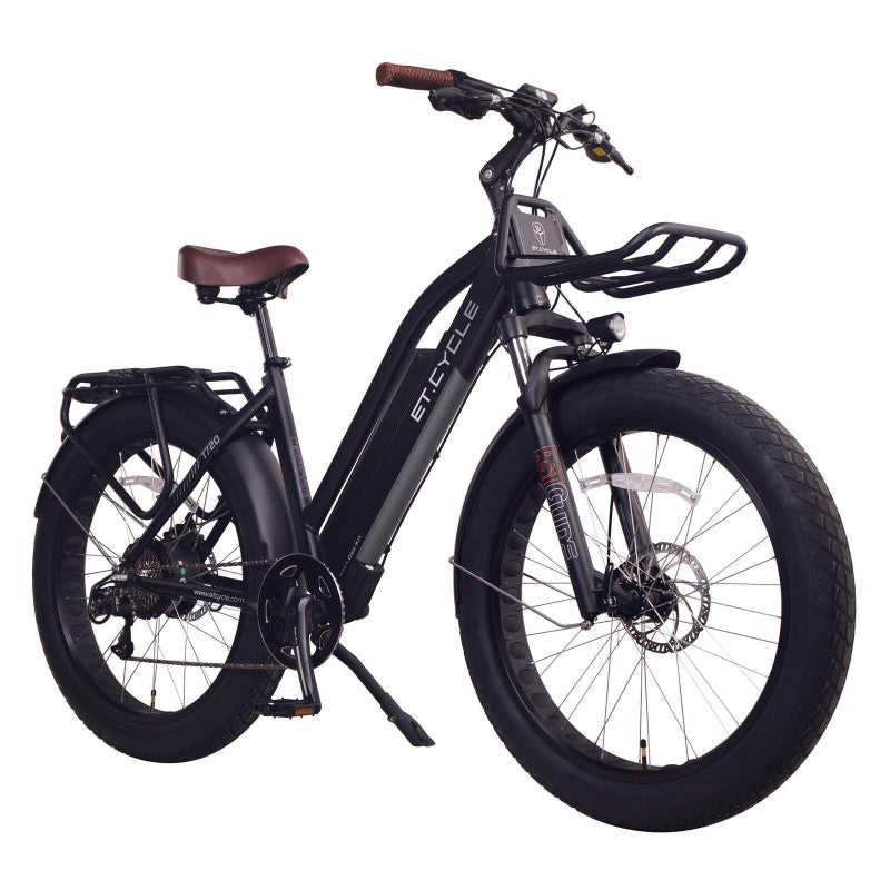 ET Cycle T720 Electric Bike in Colour Black Front Right Side View