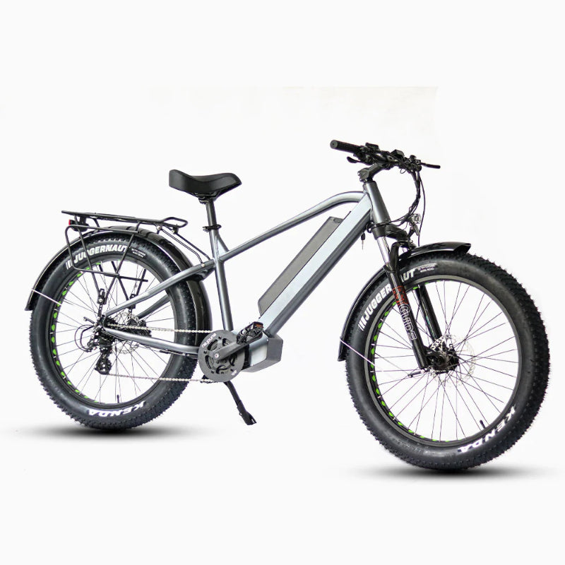 Eunorau Fat Hd Electric Bike in Colour Grey Front Side View