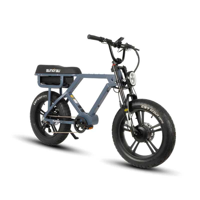 Eunorau Flash E-bike in Colour Moon Black Front Side View