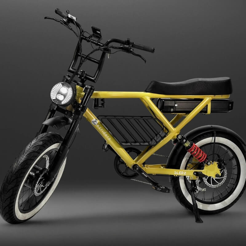 Ezriderz Sledz 2.0 Beast Electric Bike in Colour Spicy Mustard Front Left Side View