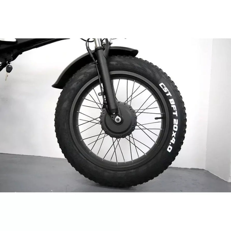 Kristall RX20 Max Electric Bike in Colour Black Front Tyre View