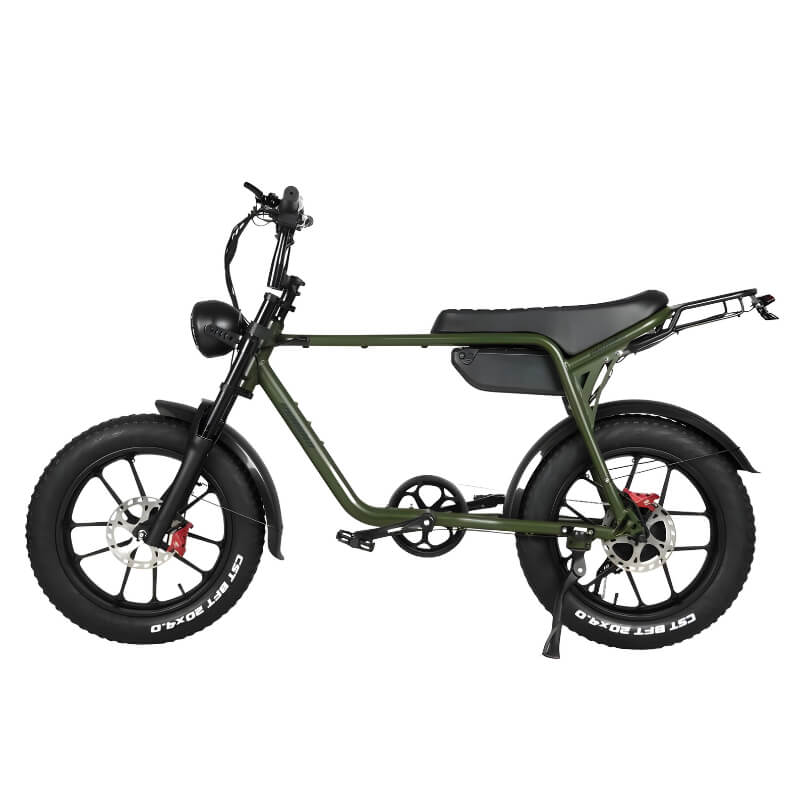 Mamba Sahara Fat Tyre Ebike in Colour Army Green Left Side View