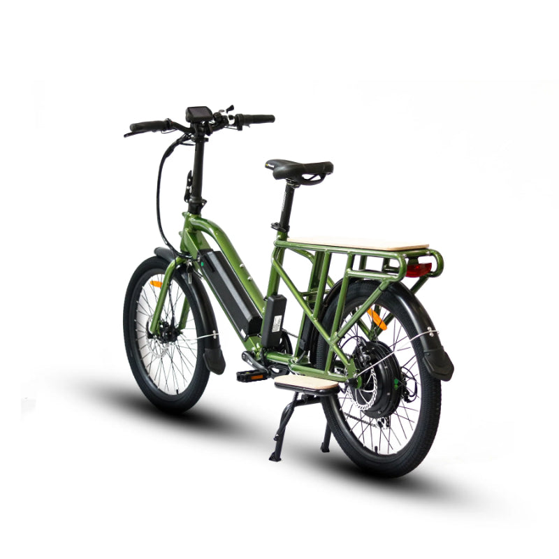 Max Cargo Ebike in Colour Green Rear Side View