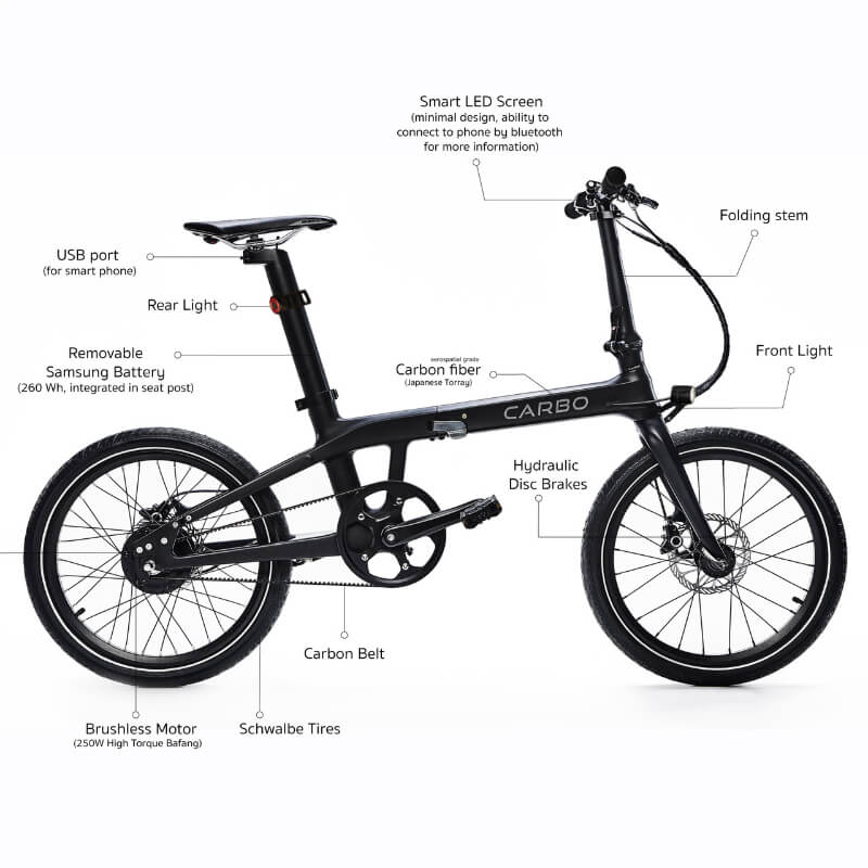 Model X Bike in Colour Black Side View Specs