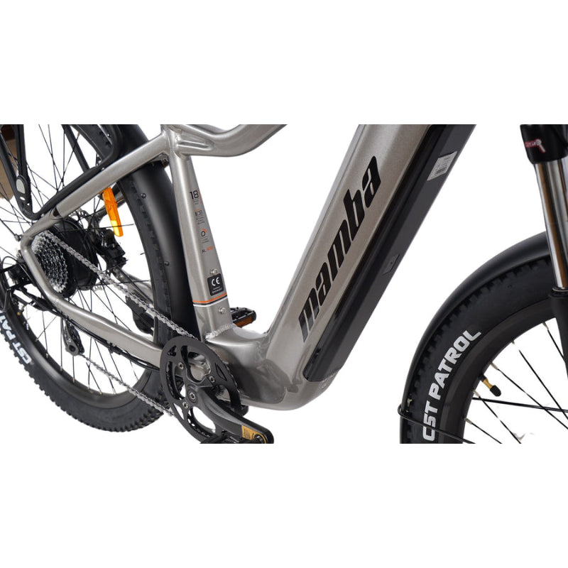 Venom Antidote Electric Bike in Colour Grey Top Tube View