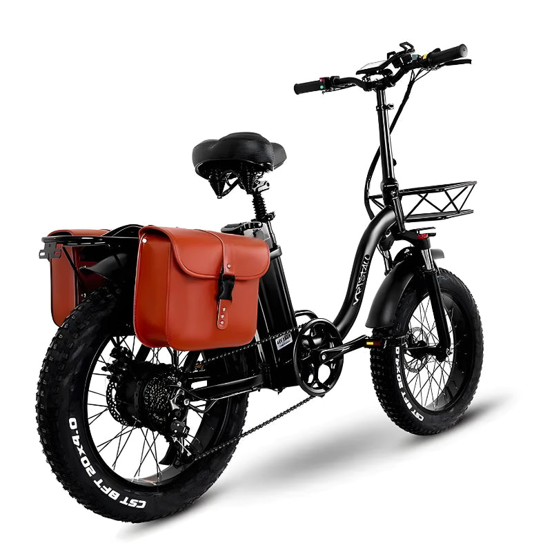 Y20 Electric Bike in Colour Black Rear Side View